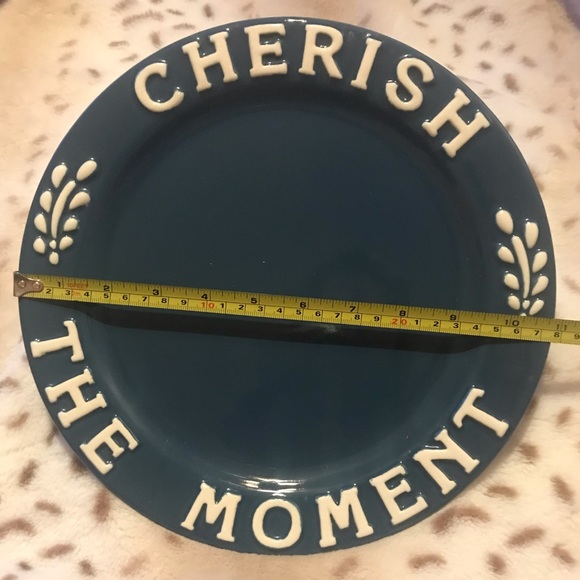 House of Lloyd 1999 vintage blue “ Cherish the Moment” glazed ceramic plate - Picture 3 of 10